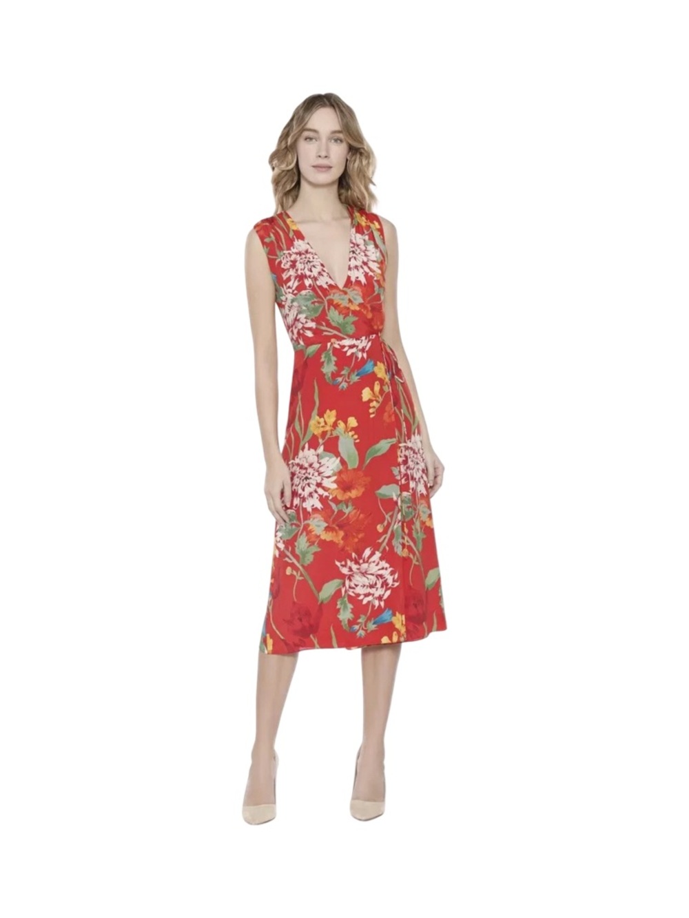 Alice+ Olivia Tasia Sleeveless Silk Wrap Dress 4 Resort Ware, Wedding Guess, Lux